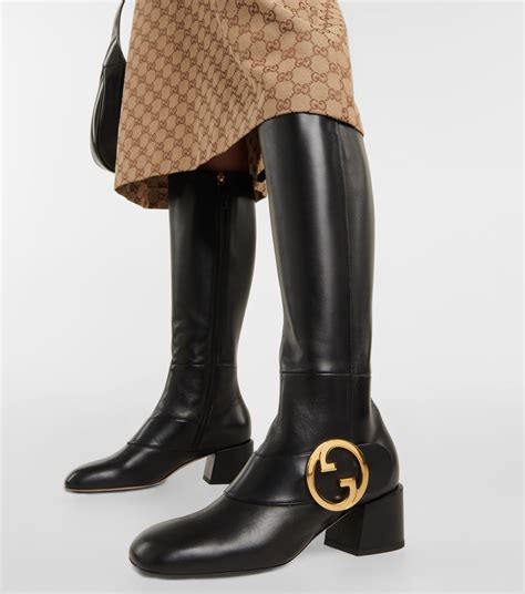 gucci knee boots leather|Gucci knee high boots price.